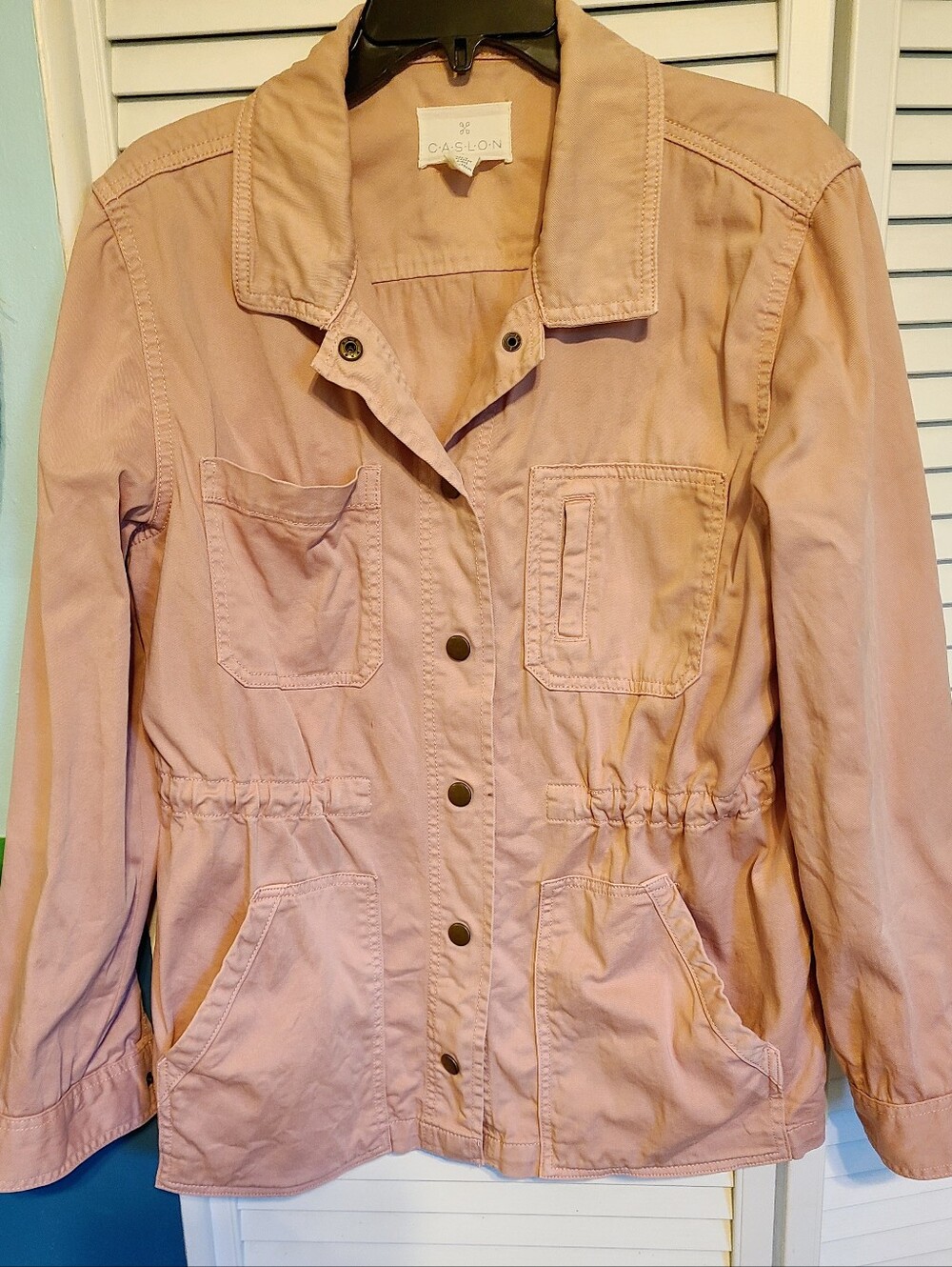 Caslon Blush Utility Jacket with Drawstring Waist